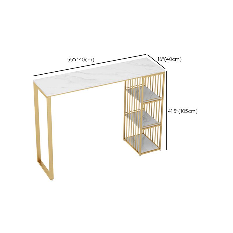 Glam Style Rectangle Bar Table 1/2/3 Pieces Bar Table Set with Metal Stools