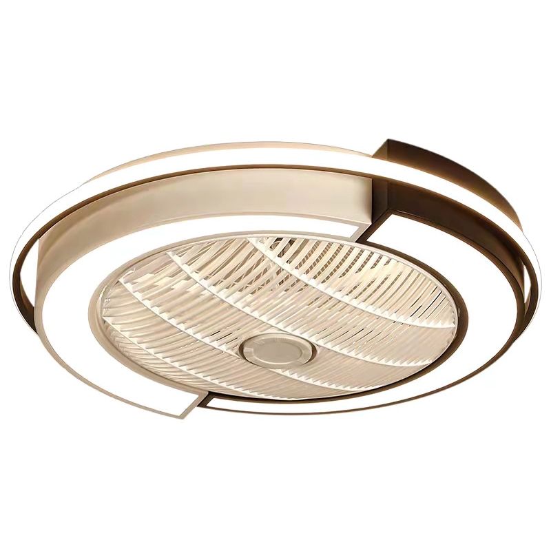Spleißen trommelförmige LED -Deckenventilator Leuchte Nordische Metall Schlafzimmer Halbflush Mount Leuchte