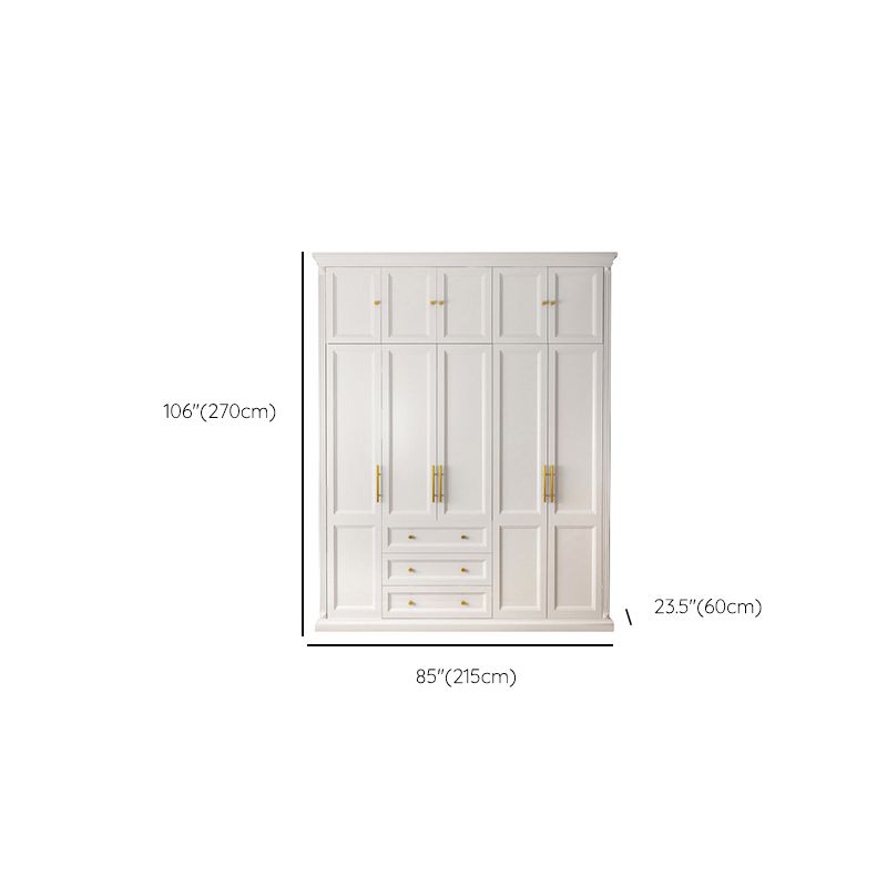 Solid Wood Wardrobe Armoire with Shelves French Country Wardrobe Cabinet