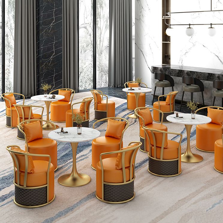 Glam Dinette Set for Home 1/2/4/5 Pieces Glossy White Stone Dining Table Set