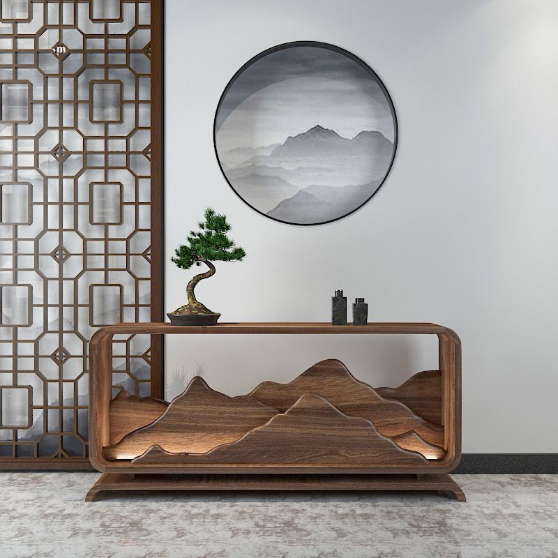 Rectangle Shape Contemporary Console Table Solid Wood Console Sofa Table