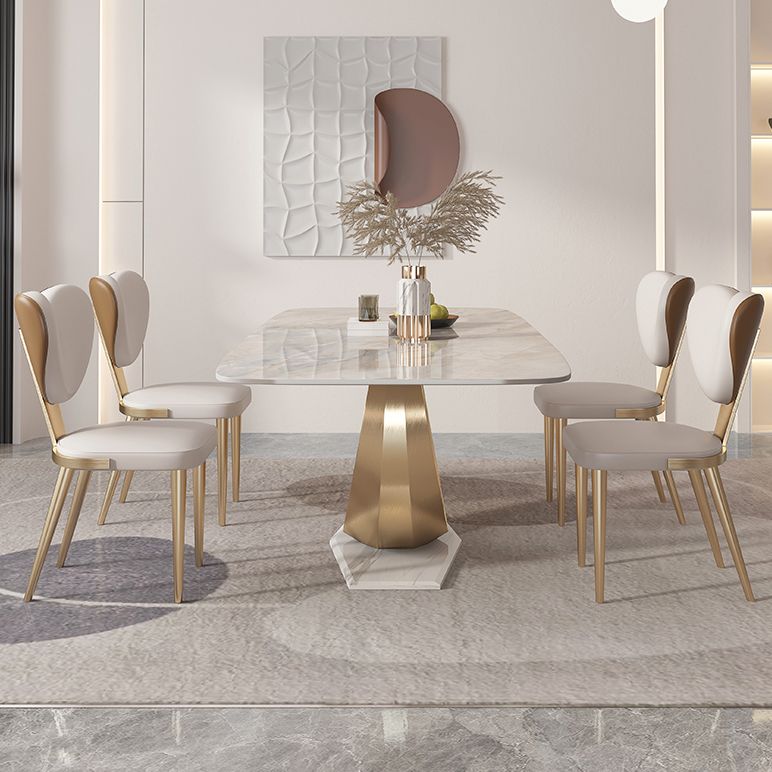 1/4/5/7/9 Pieces Dining Chairs Set  Sintered Stone Dining Table Set Rectangle Table