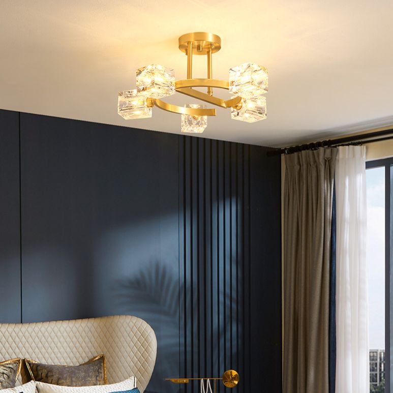 Carré près de l'éclairage du plafond luminaire en cristal moderne