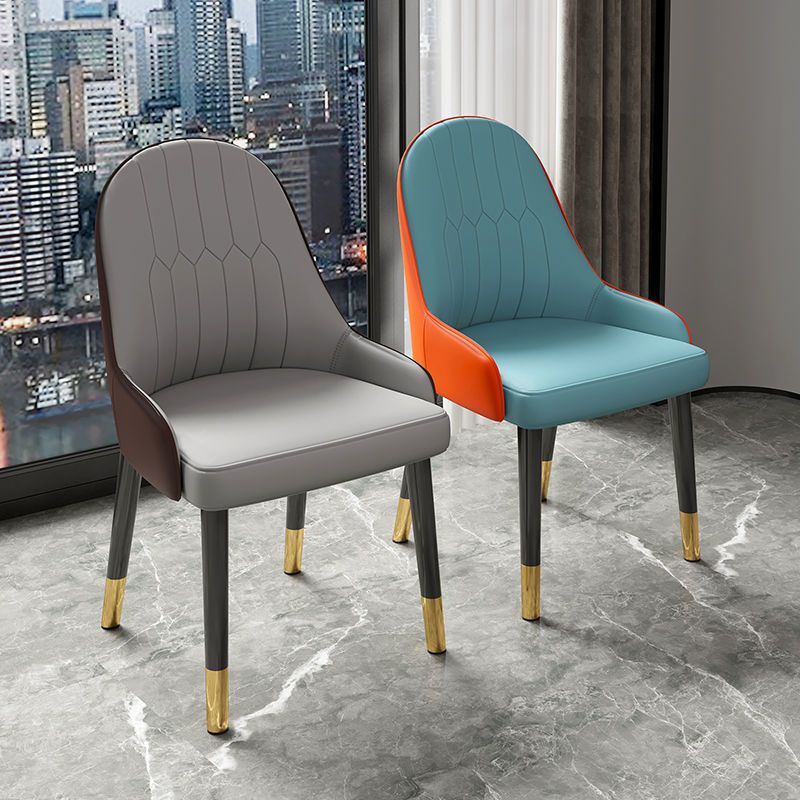 Faux Leather Dining Chair Parsons Home Dining Arm Side Chair