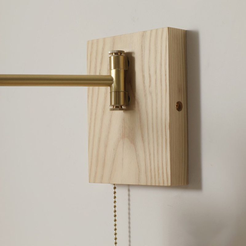 Contemporary Wood Wall Sconce Lighting Cylinder Shape Wall Lamp for Bedroom