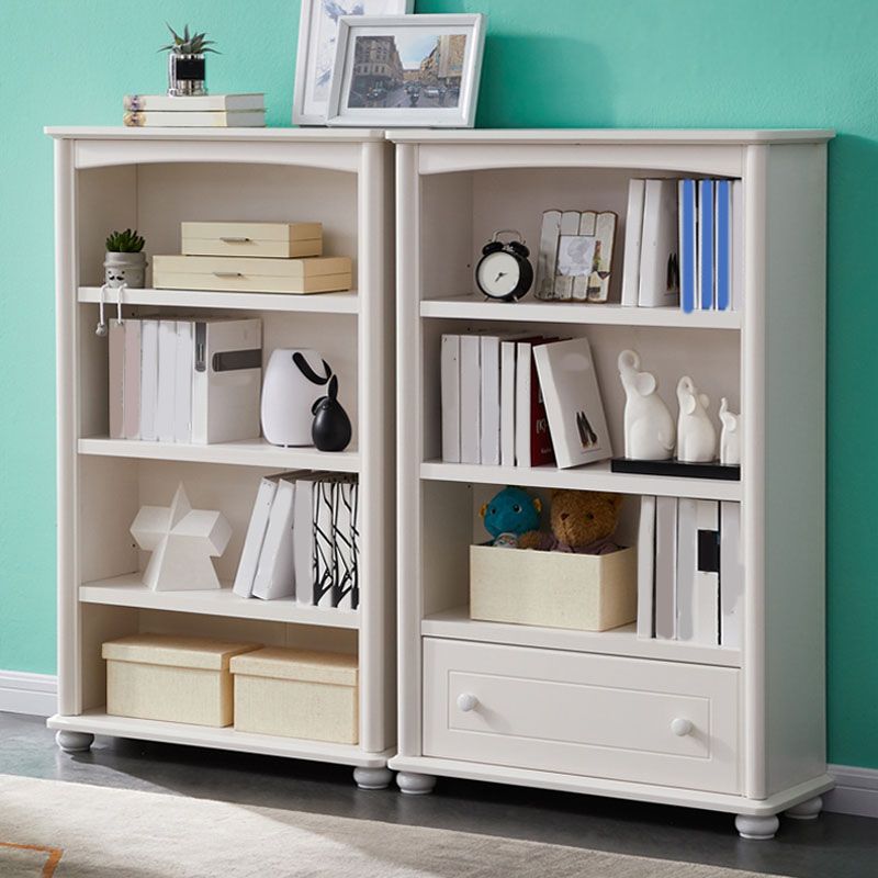 White Wooden Bookshelf Standard Shelves Included Closed Back Bookcase