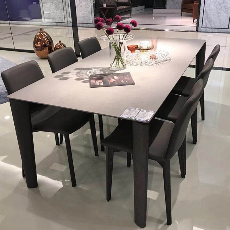Rectangle Dining Table Simple Dinner Room Simple Table with 4 Wood Legs Base