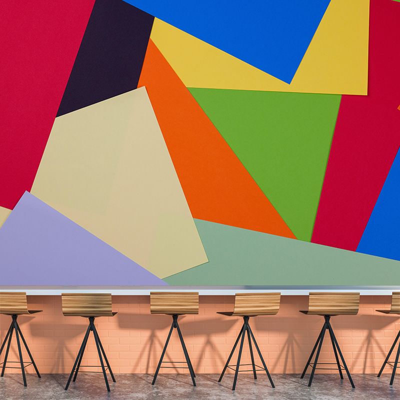 Minimalism Style Geometry Wall Mural Mildew Resistant Home Decoration for Bedroom