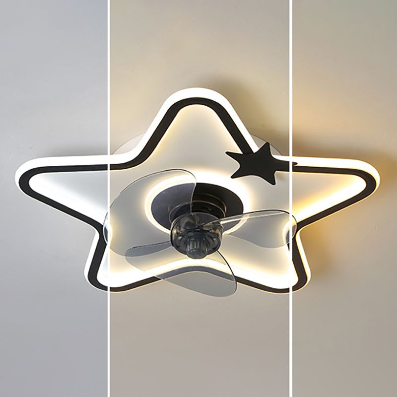 Ventilateur de plafond de style moderne Light LED MONT PLADIER LED AVEC OBRIQUE D'ACRYLIQUE POUR CHAMBRE