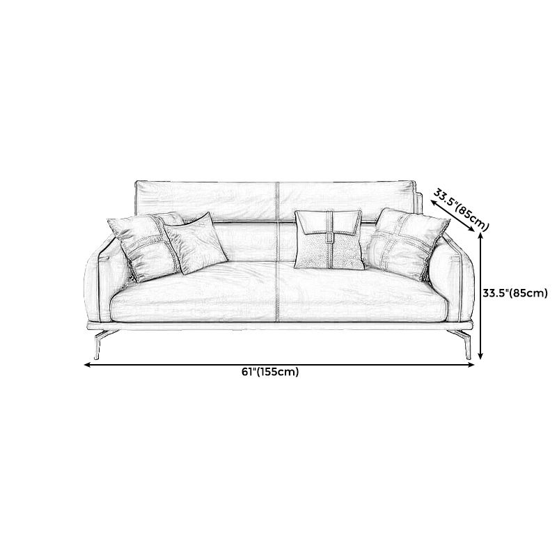 Black Frame Modern Style with Pillow Back Against Leather/leather Seat