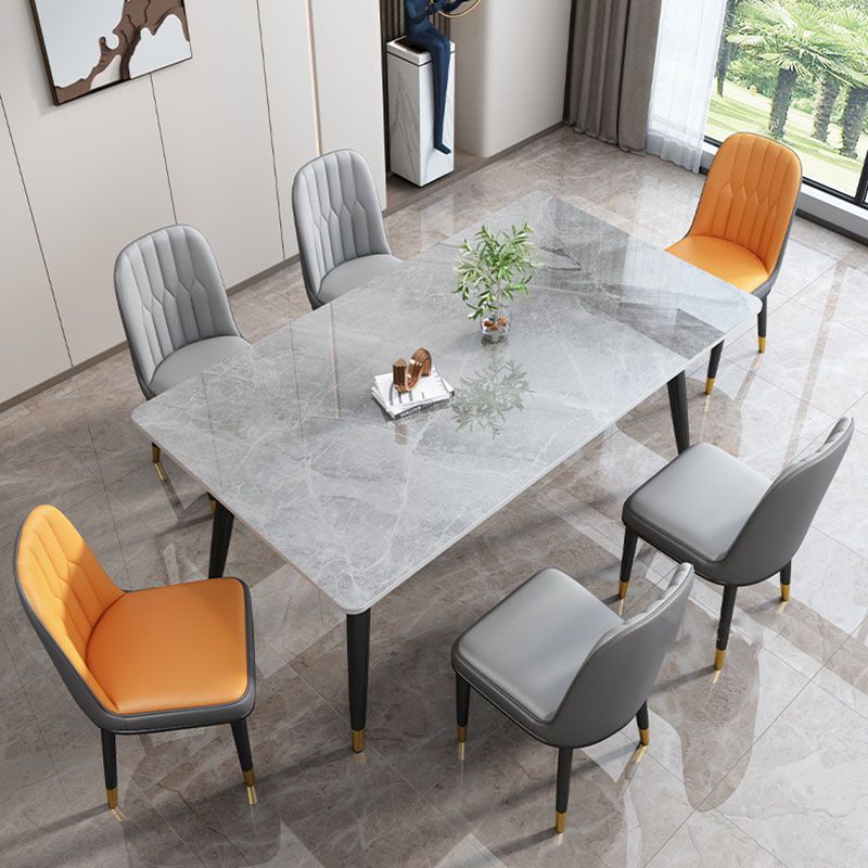 Modern 4 Legs Dining Table Sintered Stone Dinner Table for Dining Room