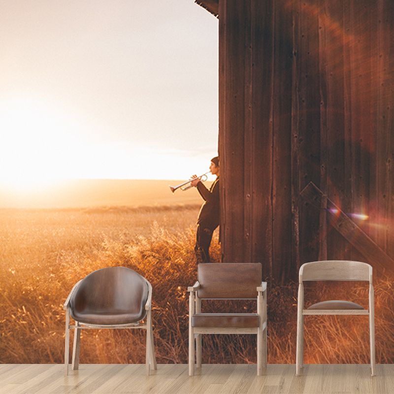 Music Lovers Mildew Resistant Mural Wallpaper Sleeping Room Wall Mural