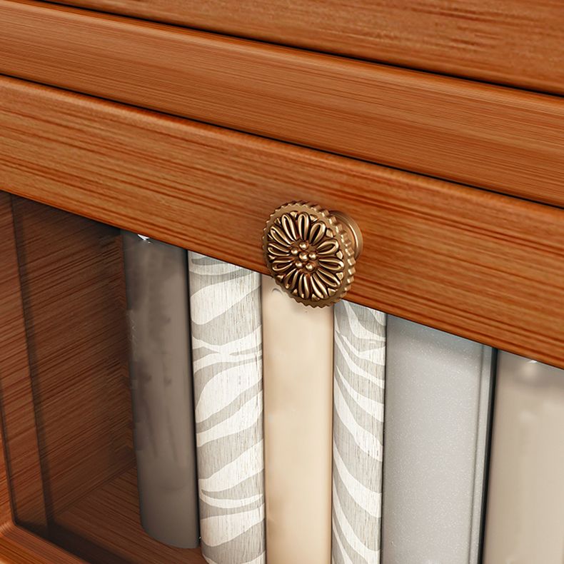 Modern Brown Accent Cabinet with Acrylic Doors Rectangle Cabinet