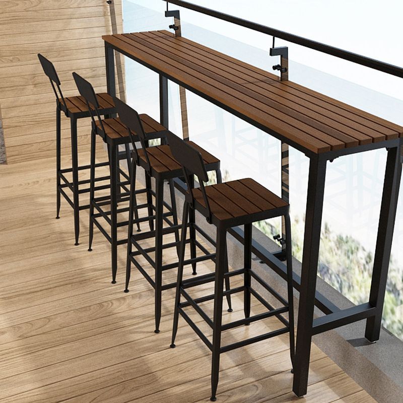 Industrial Bar Table Set 1/4/5 Piece Wood Bar Set for Outdoor