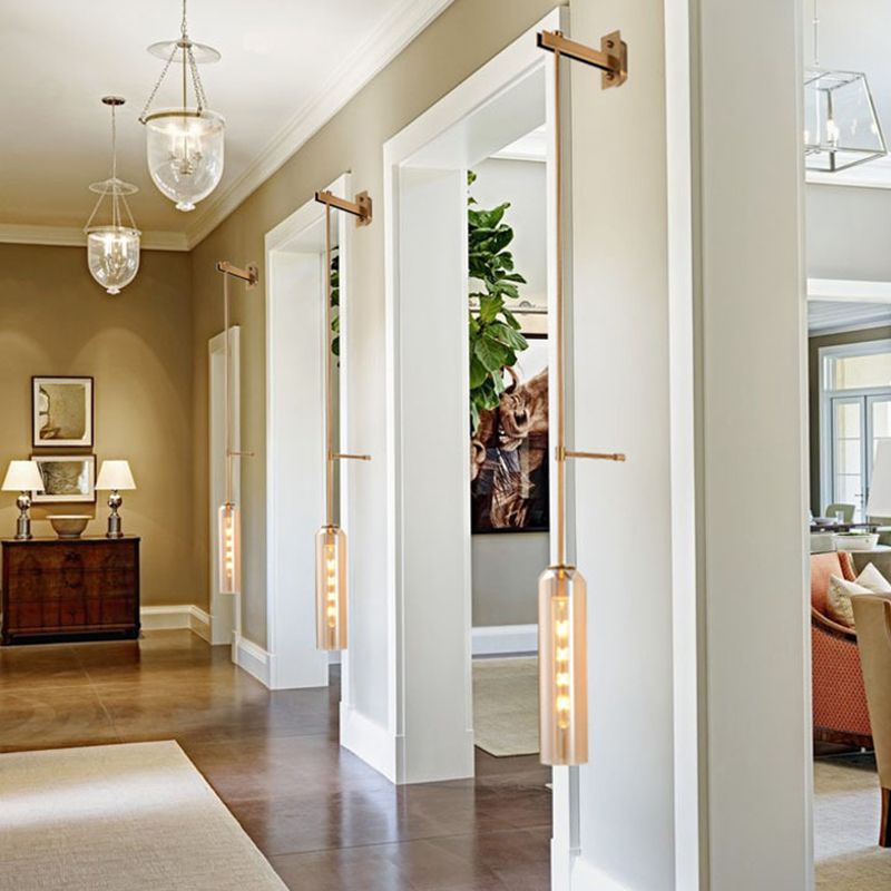 Glass Geometric Wall Sconce Simple 1 Light Wall Mounted Light Fixture