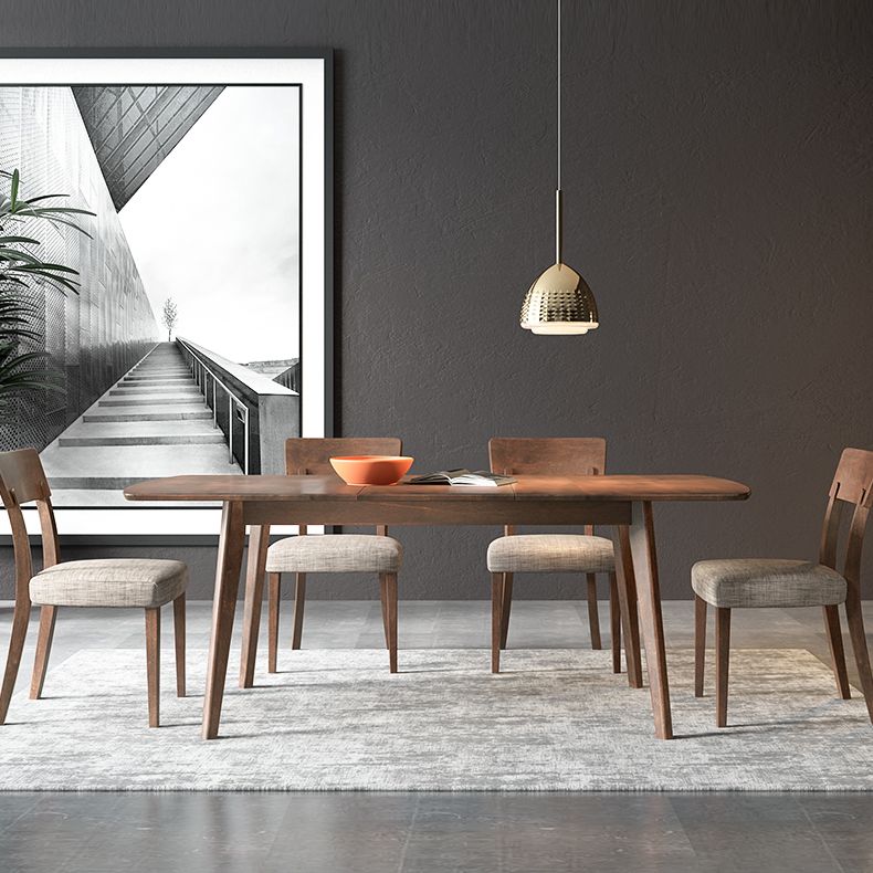 Extendable Modern Beech Wood Table for Restaurant Rectangle Dining Table with 4 Legs