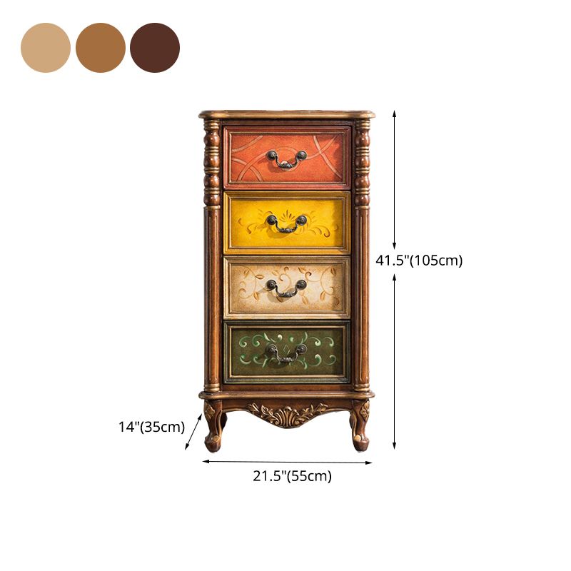 Traditional Style Vertical Lingerie Chest Wooden Storage Chest Dresser for Bedroom