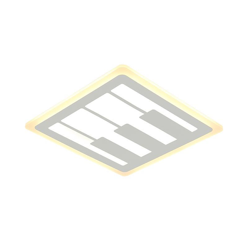 Piano Acrylic Flush Ceiling Light Modern LED White Flush Mount Lighting, Warm/White Light