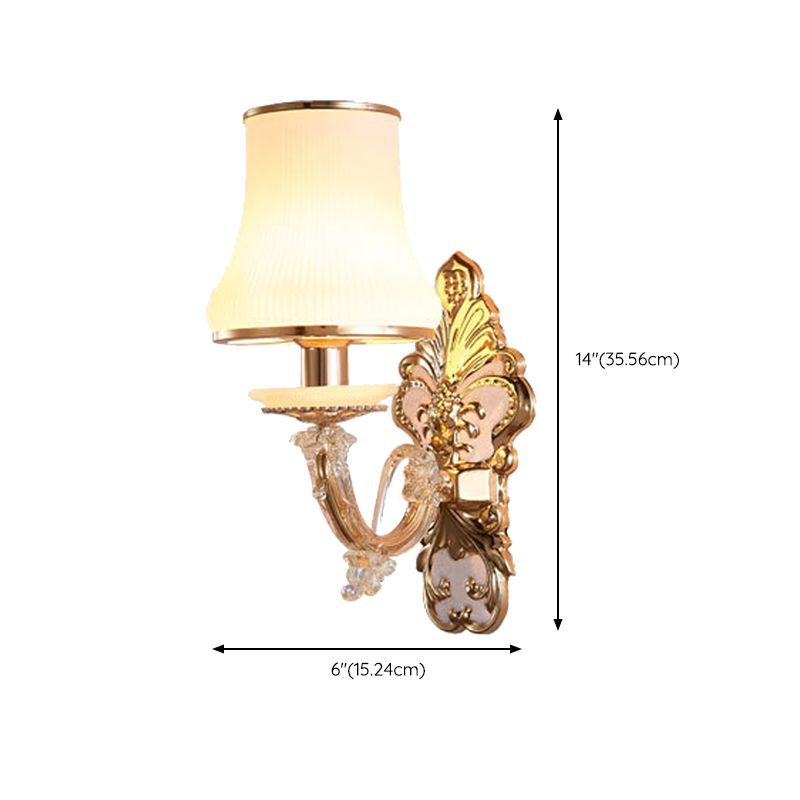 Modernist Wall Sconce Glass Wall Light Fixture in Gold for Living Room