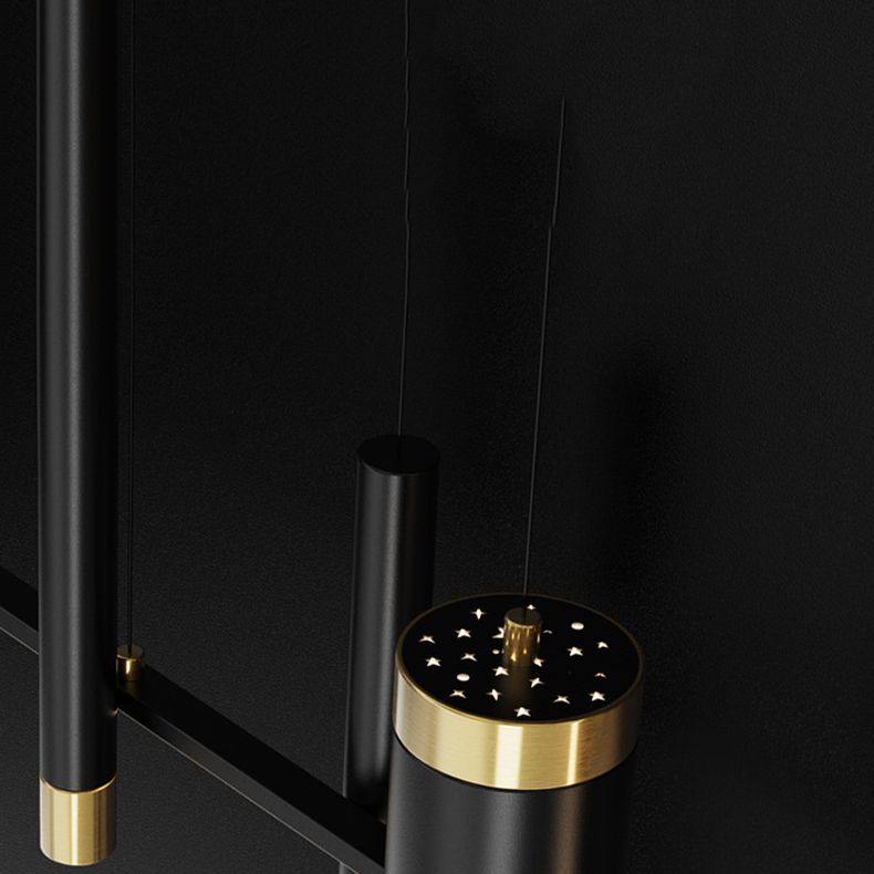 6/7-Light Contemporary Black Kitchen Island Lighting LED Ceiling Light for Bedroom