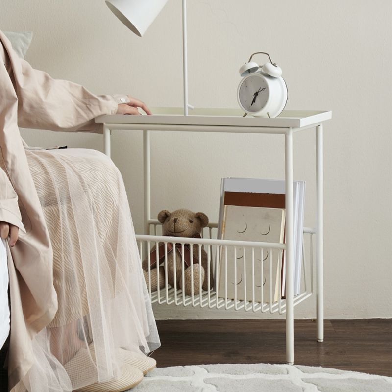 Contemporary Tray Top End Table 21.65" Tall Metal Side Table