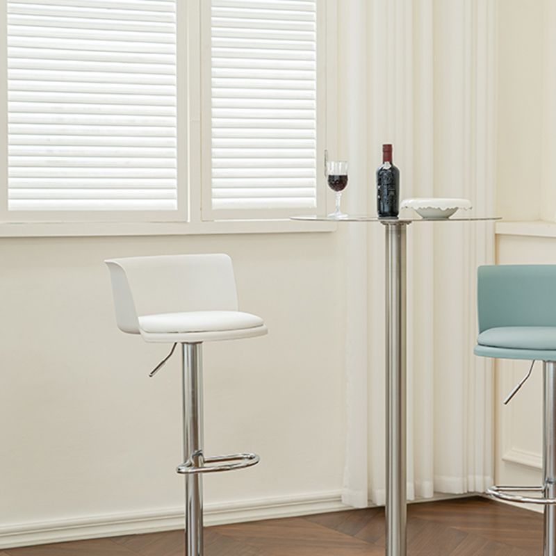 Modern Adjustable Height Swivel Bar Stool Metal Base Footrest Bar Stool