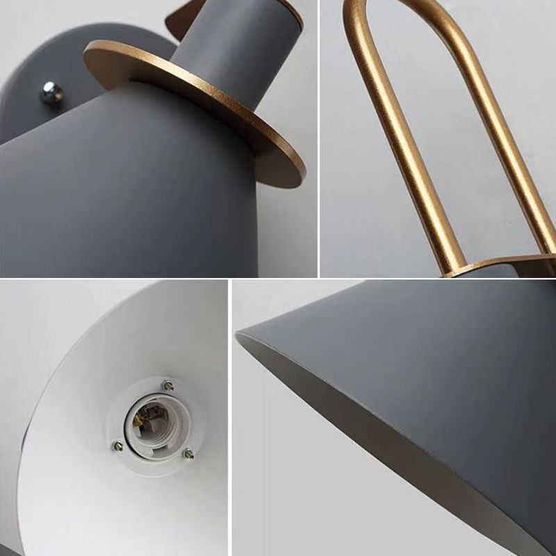 Modern Style Cone Shape Wall Sconce Metal 1 Light Sconces for Corridor