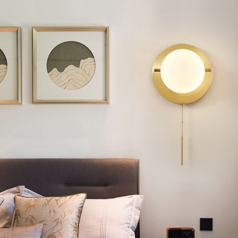 Simplicidad de latón apliques de pared de la noche con diseño de interruptor de mano de la lámpara de pared de 1 luces para el pasillo