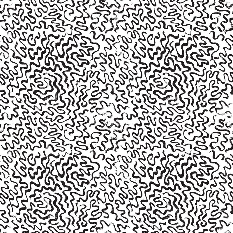 Black and White Botanic Drawing Mural Geometric Modern Water-Proof Wall Covering