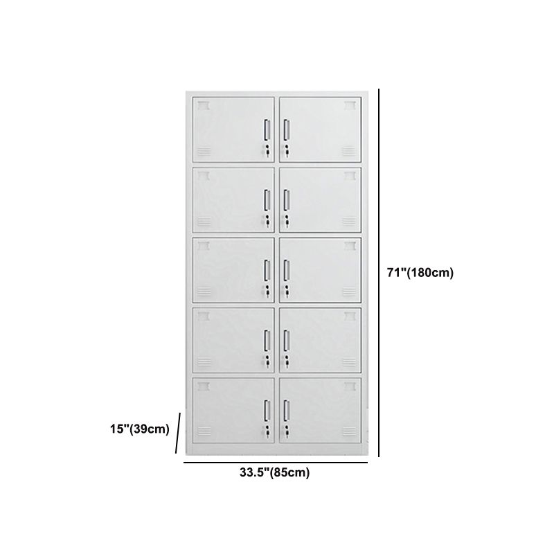 Modern Style Wardrobe White Metal Wardrobe Closet with Locks
