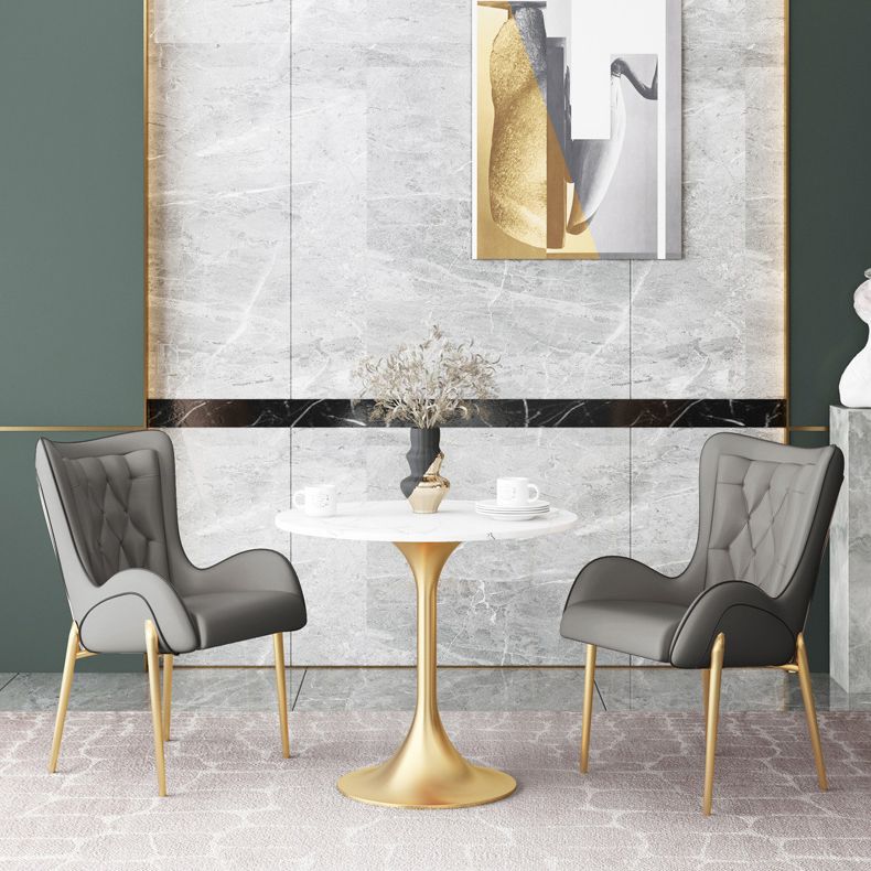 1/3/4/5 Pcs Metal Scandinavian Dining Room Set with Round Table Dinette Set