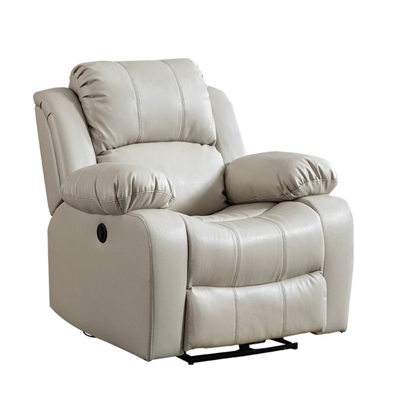 Contemporary Power-Push Botton Recliner Chair Genuine Leather Recliner