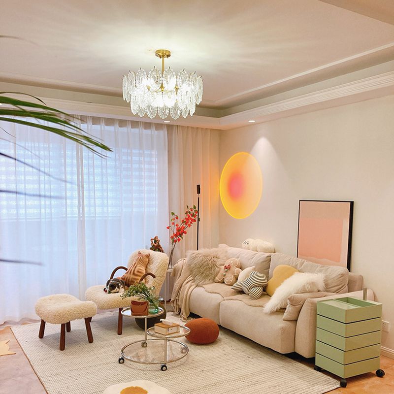 Multi Light Wheel Pendant Chandelier Modern Style Glass Hanging Lighting for Dining Room