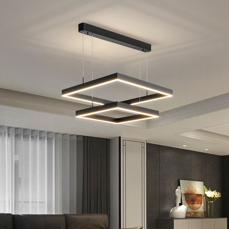 Luz de iluminación colgante cuadrado moderno kit de luz colgante de metal
