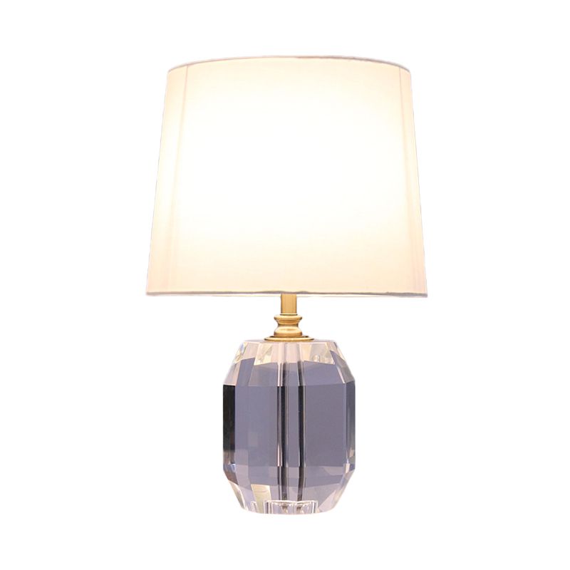Langwerpig tafellicht modernistische afgeschuinde kristal 1 kop witte kleine bureaulamp, 11 "/13" breed