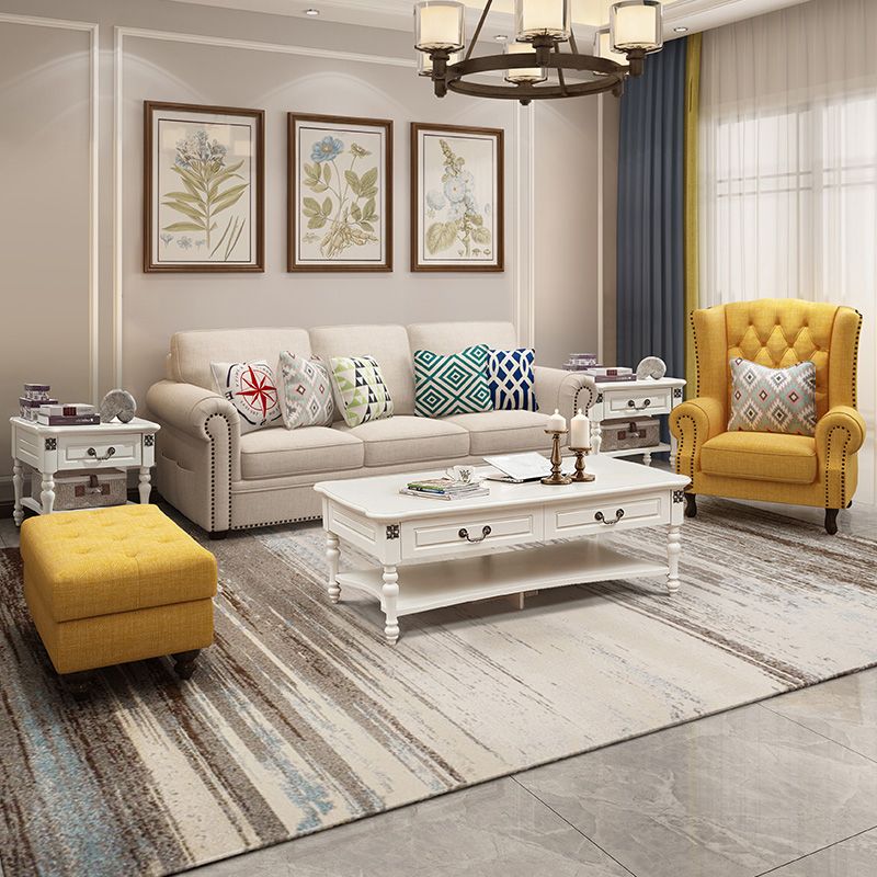 Modern Rolled Arm Standard Sofa with Loose Back Sofa for Apartment, Living Room
