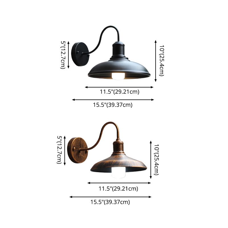 Gooseneck Metal Wall Sconce Lighting Industrial Outdoor Wall Mounted Light Fixture