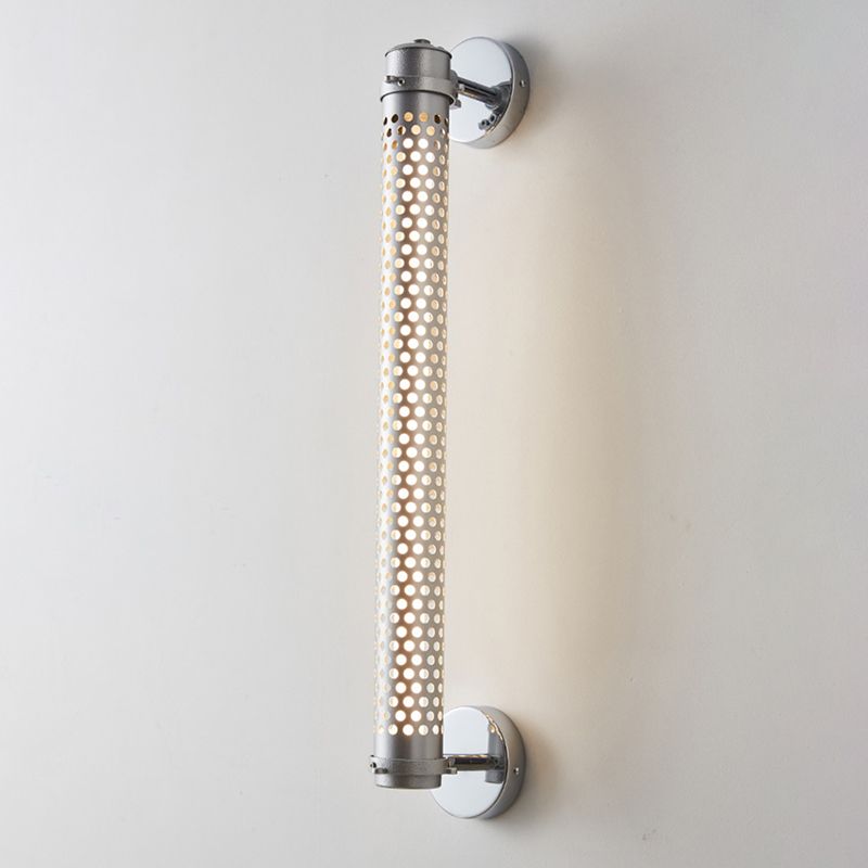 Silver Modern Wall Sconce Cylinder Shape Wall Light with Metal Shade for Living Room