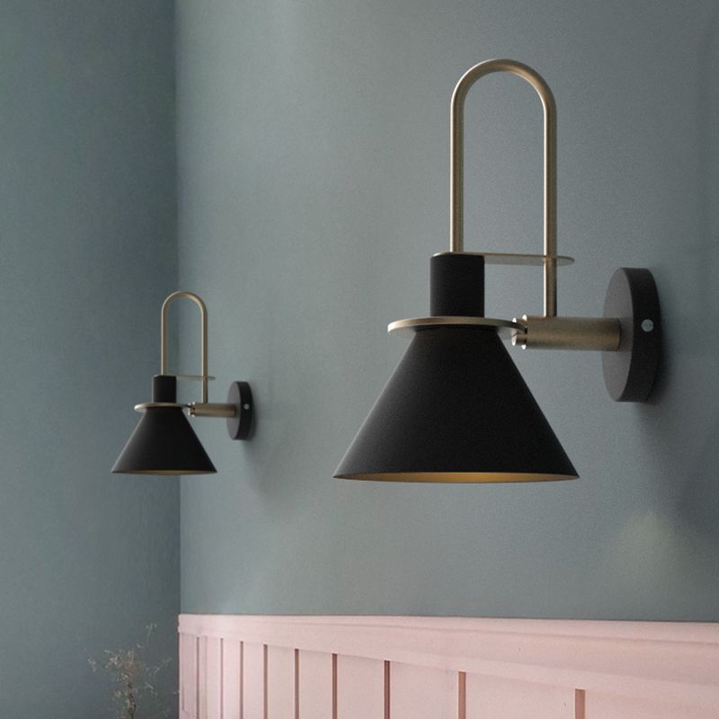Conical Bedroom Wall Lighting Fixture Metal Minimalist-Style Wall Sconce Lighting