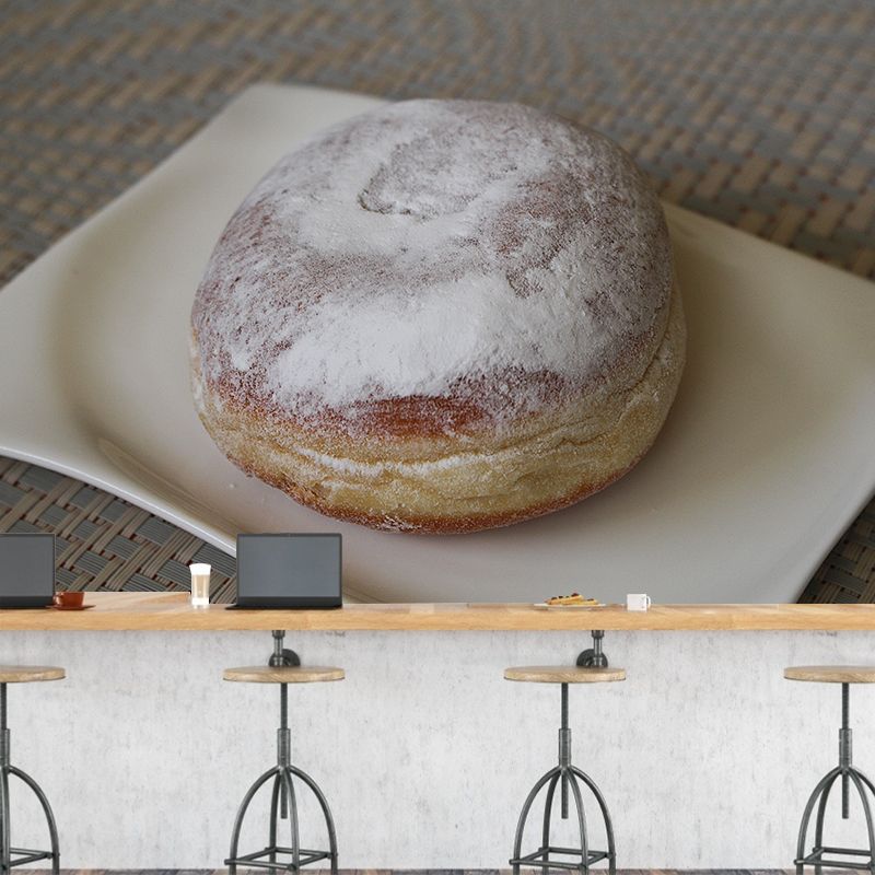 Customized Dessert Food Mural Donut Painting Wallpaper Commerce Shop Mildew Resistant