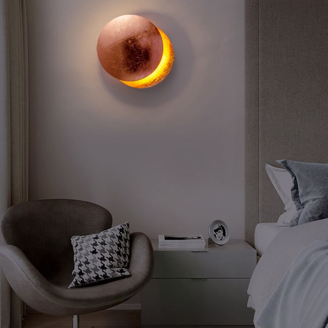 Metal Indoor Decoration Wall Lamp Postmodern Circle LED Sconce Lighting with Ambient Light