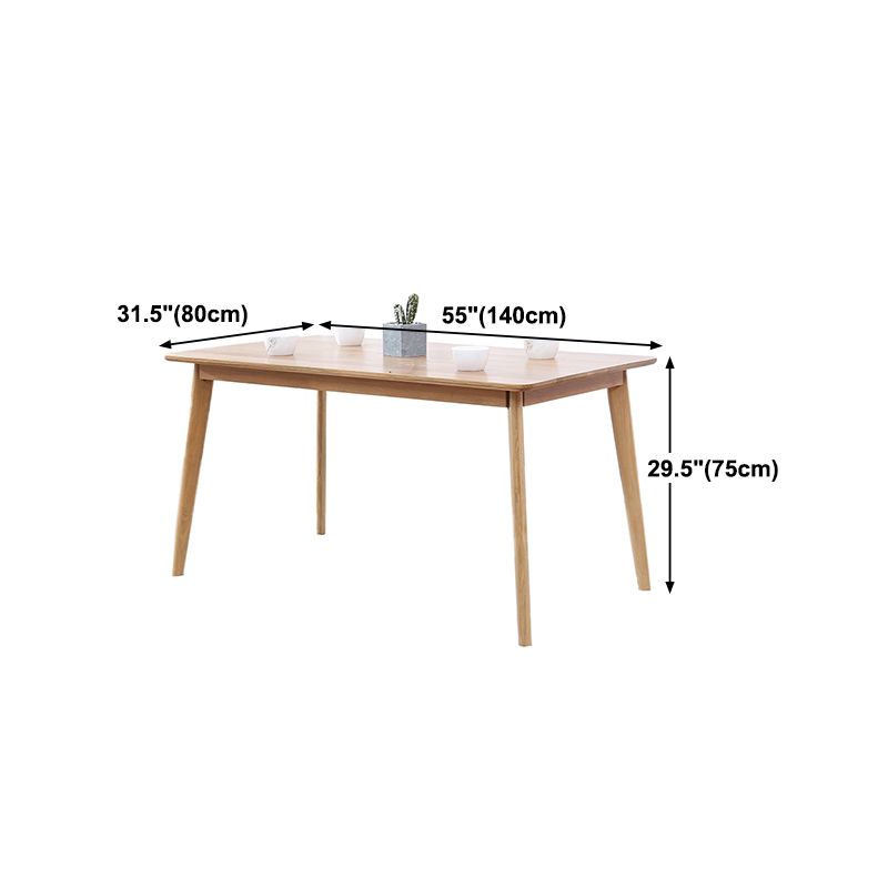 Modern Oak Wood Table for Restaurant Rectangle Dining Table with 4 Legs