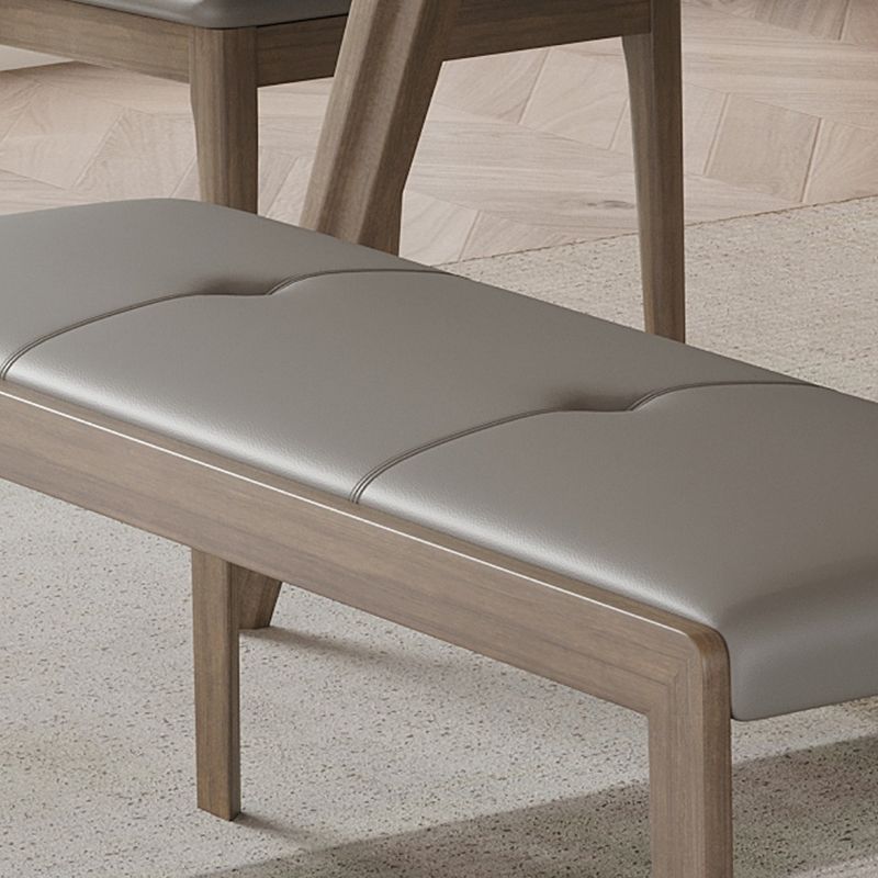 Contemporary Solid Wood Bench Brown Seating Bench with 4 Legs