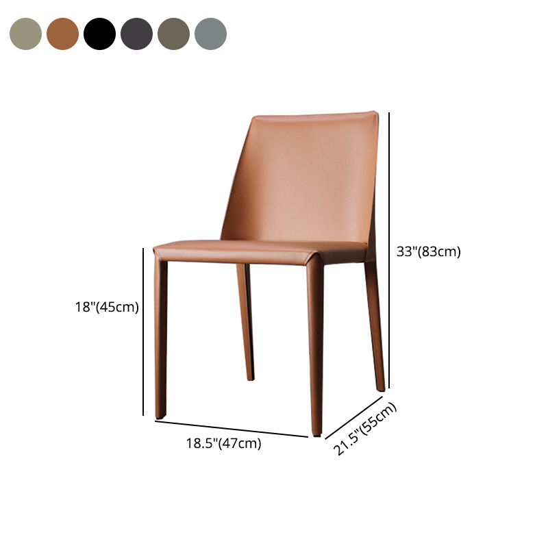 Silla auxiliar Parsons de cuero estilo diseñador con acabado mate (juego de 2)