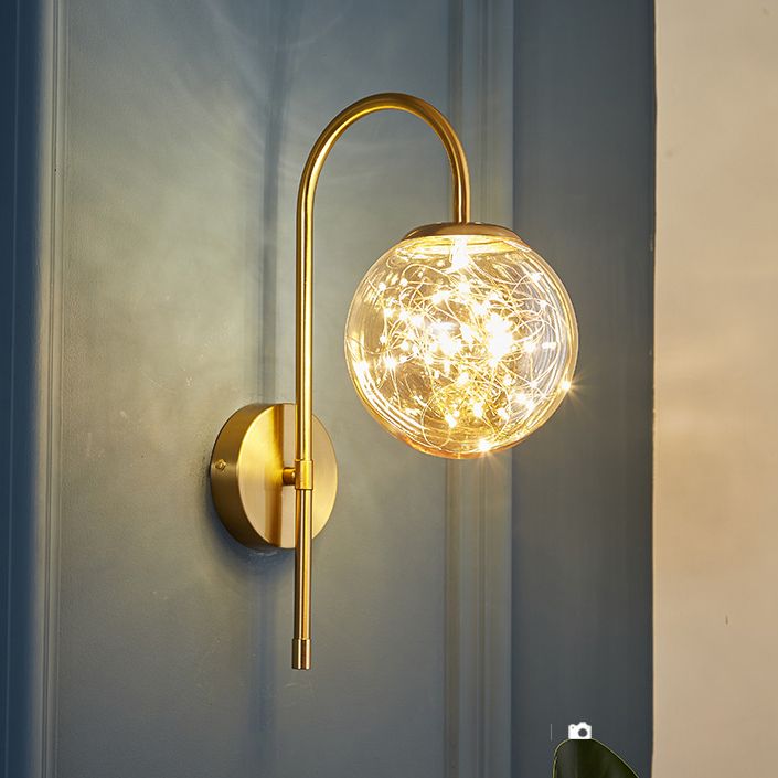Nordic Light Extravagant Style Spherical Sconce Light Fixture Glass 1 Light Sconces
