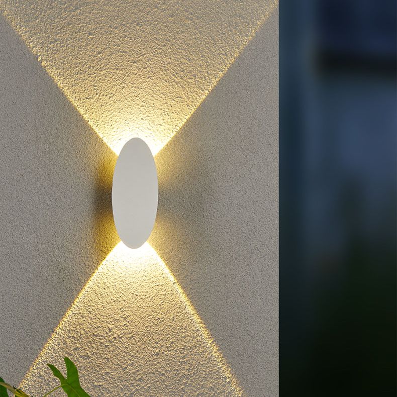 Oval 2-licht LED-wandlamp in moderne eenvoud aluminium waterdichte schijnwerpers voor buitenruimtes