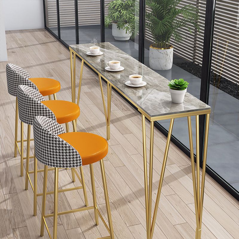 Modern Bar-Height Table Stone Top Bistro Table for Patio Use