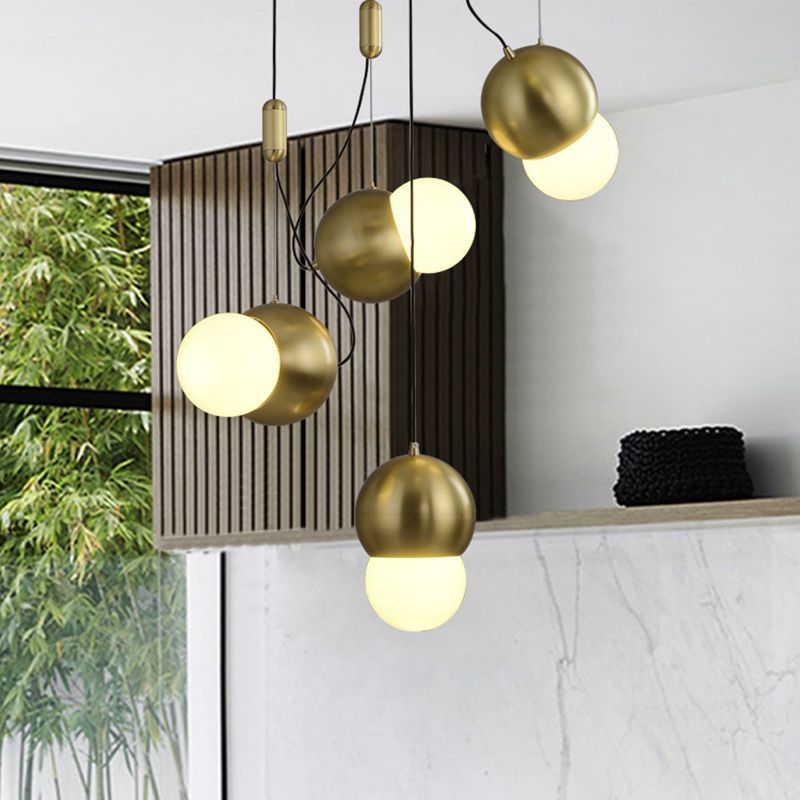 Messing kleine hanglampverlichting postmodern metalen ophanging licht voor woonkamer