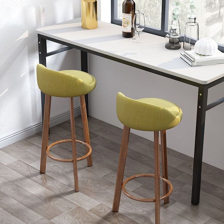 Modern Home Low Back Barstool Matte Finish Upholstered Stools
