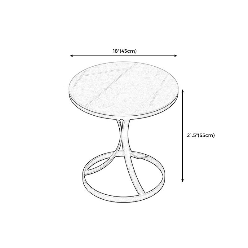 22" Tall Contemporary Round Side End Table Metal Pedestal Side Table